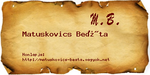 Matuskovics Beáta névjegykártya